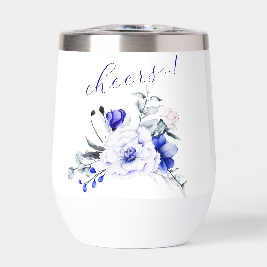 Ombre Royal Blue Ivory Floral Mariage (Avant)