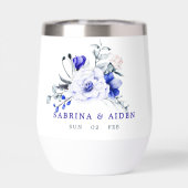 Ombre Royal Blue Ivory Floral Mariage (Arrière)