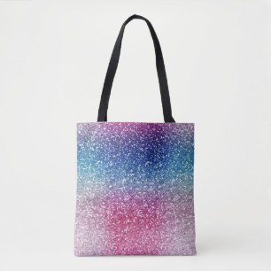 Ombre Roze Blauwe Glitter Inpakpapier Draagtas