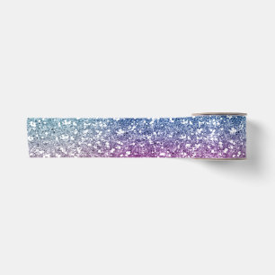 Ombre Roze Blauwe Glitter Inpakpapier Lint