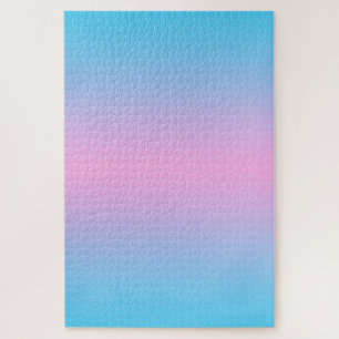 Ombre Roze en Hemelblauwe Gradiënt Legpuzzel