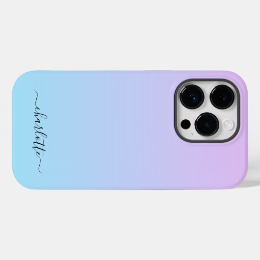 Ombré Roze en Turquoise Gradient Case-Mate iPhone Case (Achterkant (horizontaal))