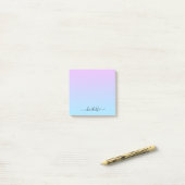 Ombré Roze en Turquoise Gradient Post-it® Notes (Op bureau)