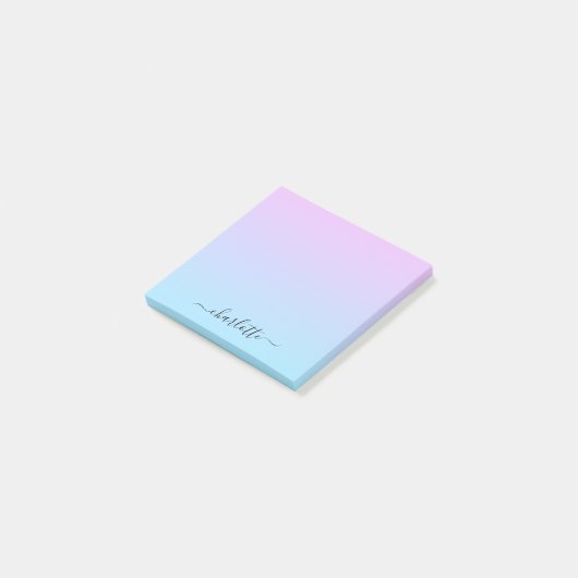 Ombré Roze en Turquoise Gradient Post-it® Notes (Schuin)