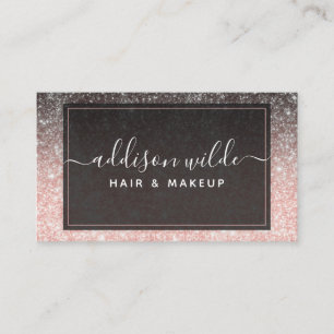Ombre Roze En Zwarte Glitter Moderne Chic Luxe Visitekaartje