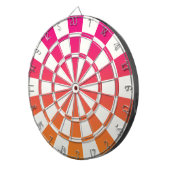 Ombre roze Oranje en wit Dartbord (Voorkant Rechts)