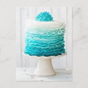 Ombre ruffle cake briefkaart