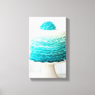 Ombre ruffle cake canvas afdruk