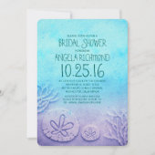 Ombre sable dollar plage nuptiale invitation douch (Devant)