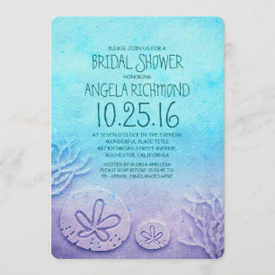 Ombre sable dollar plage nuptiale invitation douch