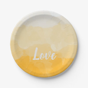 Ombre Saffron and Sunlight Yellow Love Gradient Papieren Bordje