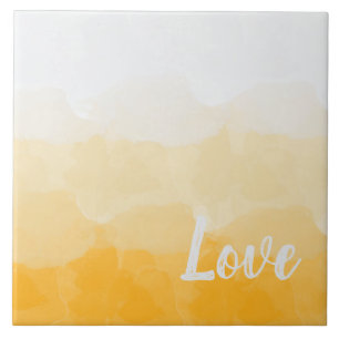 Ombre Saffron and Sunlight Yellow Love Gradient Tegeltje