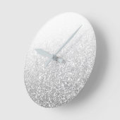 Ombre Silver Sparkly White Blue Grey Minimal Ronde Klok (Hoek)