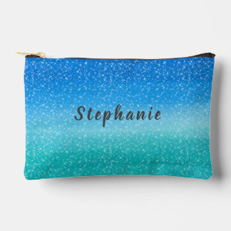 Ombre Sparkles blauw en groen glitter Etui