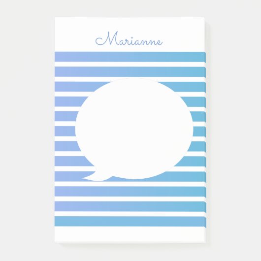 Ombré Strepen Blauwe Bubble Post-it Notities Post-it® Notes (Voorkant)