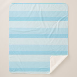 Ombre strepen in blauwe tonnen turquoise sherpa deken