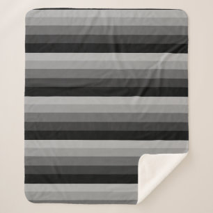 Ombre strepen in grijze tonnen sherpa deken