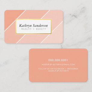 OMBRE STRIPE moderne stijlvolle chic cute perzik Visitekaartje