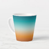 Ombre Sunny Oranje en Blauwgroen Blauw Gradiënt Latte Mok (Linkerhoek)