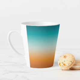 Ombre Sunny Oranje en Blauwgroen Blauw Gradiënt Latte Mok