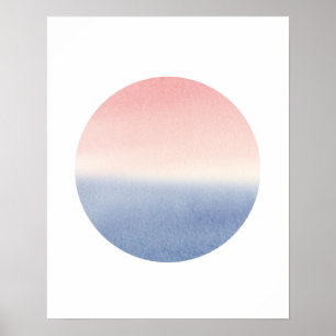ombre sunset seascape poster art print