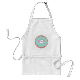 Ombre Teal Bakkerij Donuts Aangepaste Naam Standaard Schort