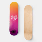 Ombre Tropical Summer Night Vibe Aangepaste naam Skateboard (Voorkant)