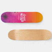 Ombre Tropical Summer Night Vibe Aangepaste naam Skateboard (Horizontaal)