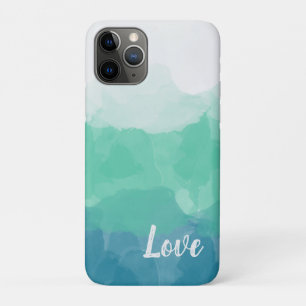 Ombre Turquoise Blue en Neo Mint Love Gradient iPhone 11 Pro Hoesje
