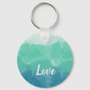 Ombre Turquoise Blue en Neo Mint Love Gradient Sleutelhanger