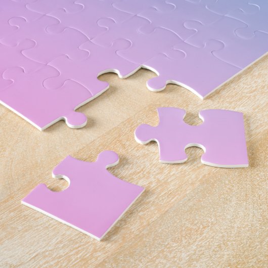 Ombre Turquoise en Roze gradiënt Legpuzzel (Zijkant)