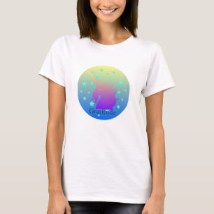 Ombre unicorn met woord dankbaarheid t-shirt