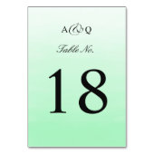 Ombre verte à la menthe | Numéro de table mariage (Dos)