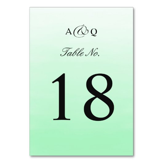 Ombre verte à la menthe | Numéro de table mariage (Par défaut)