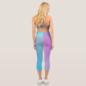 Ombre violet coloré Design Capri Leggings (Verso)