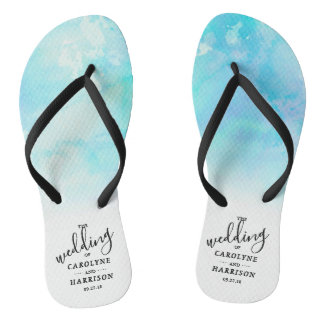 Ombre Watercolor Trouw Flip Flops - Blauw