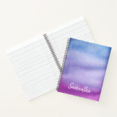 Ombre Waterverf - Aangepaste naam Paars/Blauw note Notitieboek (Binnen)