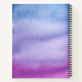 Ombre Waterverf - Aangepaste naam Paars/Blauw note Notitieboek (Achterkant)