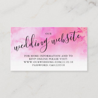 Ombre Waterverf Bruiloft Website Kaart - Roze