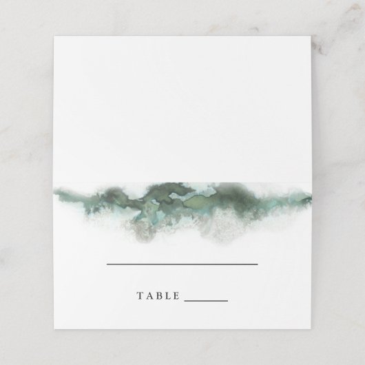 Ombre Waterverf Escort Kaart | GREEN (Buitenkant ongevouwen)