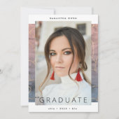 Ombre Waterverf Modern Gold Foil Uni Marble Aankondiging (Voorkant)