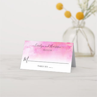 Ombre Waterverf Trouwplaats Kaarten - Roze