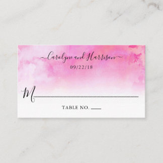 Ombre Waterverf Trouwplaats Kaarten - Roze Plaatskaartje