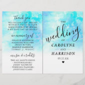 Ombre Waterverf Wedding Bi-voudig Programma's - Bl (Voorkant)