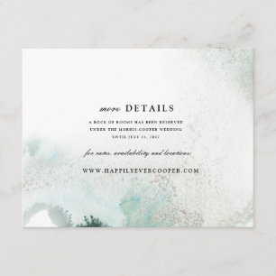 Ombre Waterverf Wedding Details Card   GROENEN Informatiekaartje