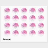 Ombre Waterverf Wedding Favor Sticker - Roze (Vel)