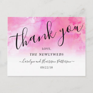 Ombre Waterverf Wedding Hartelijk dank Briefkaarte Aankondigingskaart