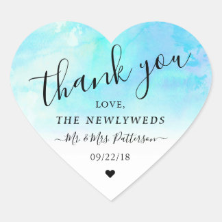 Ombre Waterverf Wedding Hartelijk dank Sticker - B