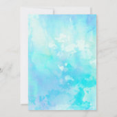 Ombre Waterverf Wedding Invitation - Blue Kaart (Achterkant)