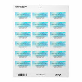 Ombre Waterverf Wedding Labels - blauw (Full Sheet)